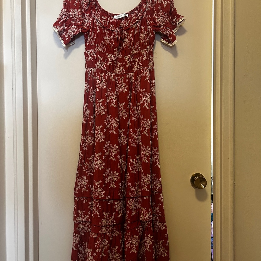 Cottagecore Altar’d State Embroidered Floral Midi Dress